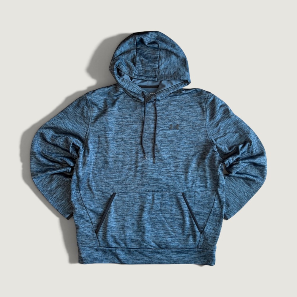 Under Armour Mens Armour Fleece Hoodie Blue Space Dye Pullover Large 1320743